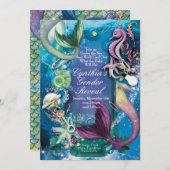 海の下でジェンダーベビーを明らかにする招待状 招待状 (正面/裏面)