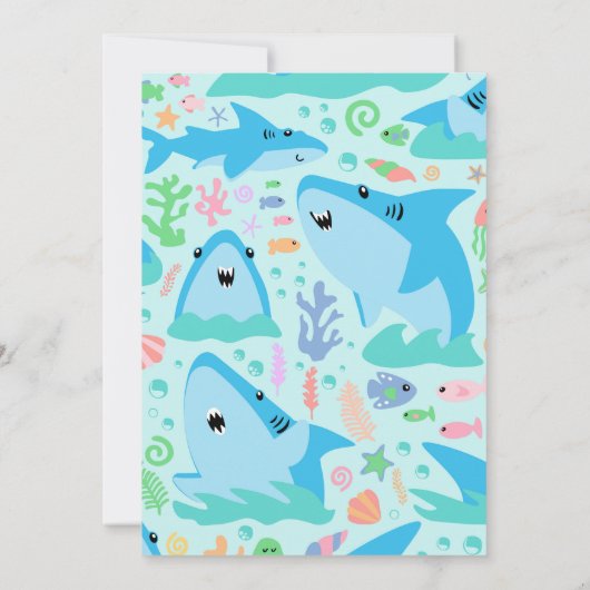 海の下でヒレ味のサメありがとう 招待状 (裏面)