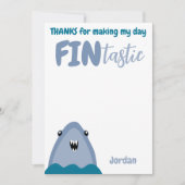 海の下でヒレ味のサメありがとう 招待状 (正面)