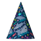 海の下でヒレ味のサメの誕生日パーティーの子供 パーティーハット (左)