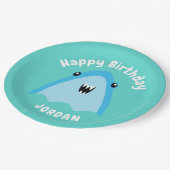 海の下でヒレ味のサメの誕生日パーティーの子供 ペーパープレート (アングル)
