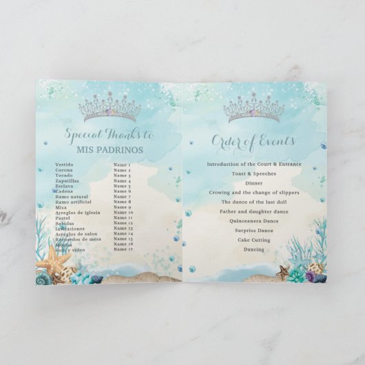 海の下でビーチクインセアニェラXVイベント プログラム (内部)