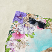 海の下でピンクと紫の人魚（ブロンド） ビーチタオル (インサイチュ)