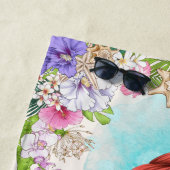 海の下でピンクと紫の人魚（暗い肌） ビーチタオル (インサイチュ)