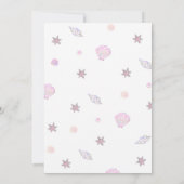 海の下でピンクの人魚の誕生日パーティー 招待状 (裏面)