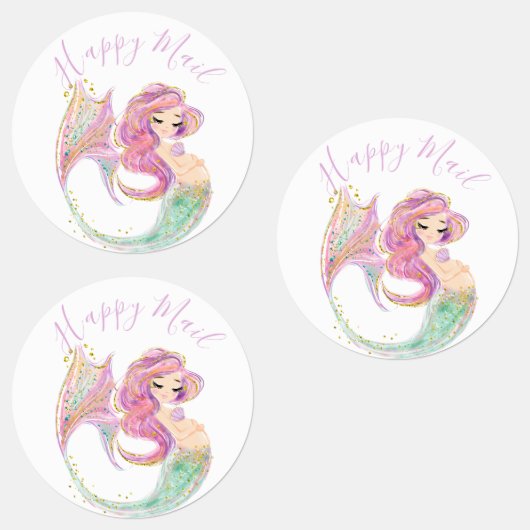 海の下でピンクの人魚の赤ちゃんシャワー ラベル (グループ)