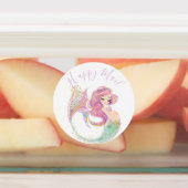 海の下でピンクの人魚の赤ちゃんシャワー ラベル (貼付)