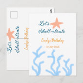 海の下でブルーの誕生日をお祝いしよう ポストカード (正面/裏面)