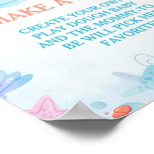 海の下でベビーの赤ちゃんシャワーゲームのサインを作る ポスター (角)