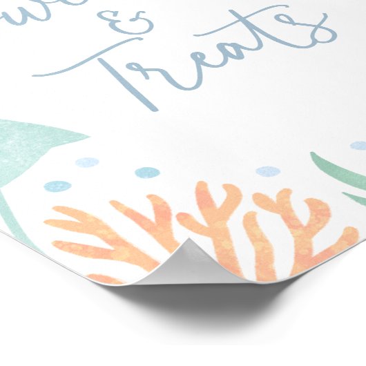 海の下でベビーシャワー海スイーツとお菓子 ポスター (角)