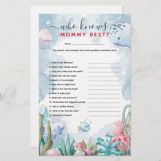 海の下でママを知っている最高の赤んだシャワー (正面/裏面)