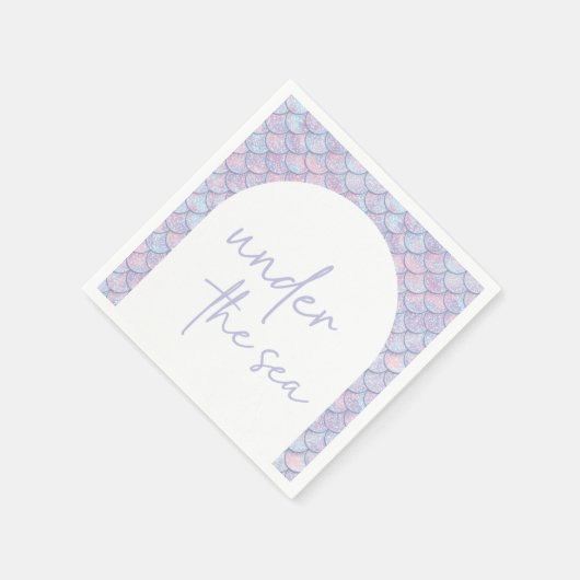 海の下でマーメイドの最初の誕生日パーティー スタンダードカクテルナプキン (角)
