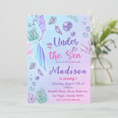 海の下でマーメイドの最初の誕生日パーティー 招待状 (スタンド正面)