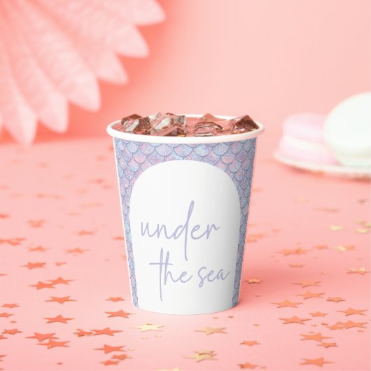 海の下でマーメイドの最初の誕生日パーティー 紙コップ (インサイチュ)
