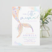 海の下でマーメイドの最初の誕生日マーメイドパーティー 招待状 (スタンド正面)