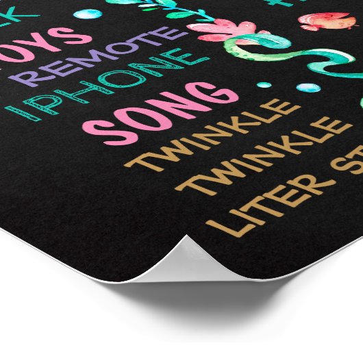 海の下でマーメイドバースデーパーティークボード ポスター (角)