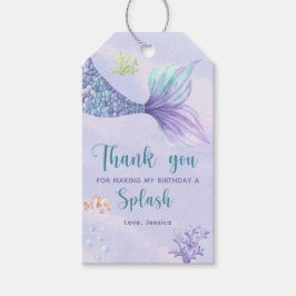 海の下でマーメイド誕生日パーティーありがとう ギフトタグ