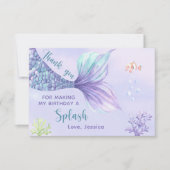 海の下でマーメイド誕生日パーティーありがとう サンキューカード (正面)