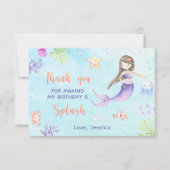 海の下でマーメイド誕生日パーティーありがとう サンキューカード (正面)