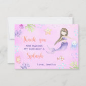海の下でマーメイド誕生日パーティーありがとう サンキューカード (正面)