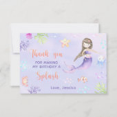 海の下でマーメイド誕生日パーティーありがとう サンキューカード (正面)