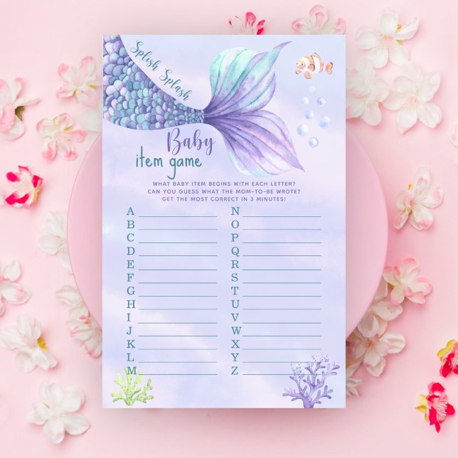 海の下でマーメイド赤ちゃんシャワーベビーアイテムゲーム (クリエイターアップロード済み)