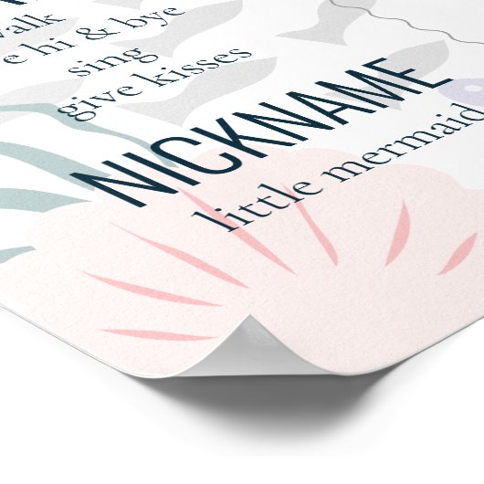 海の下でマーメイド1st誕生日マイルストーン ポスター (角)