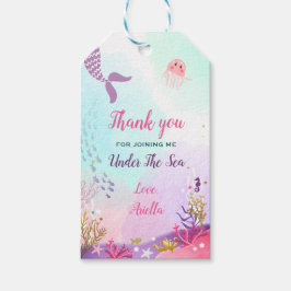 海の下でメッセージカードマーメイド誕生日パーティー ギフトタグ