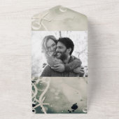 海の下でロマンチックなインクイージグレー結婚ホワイト オールインワン招待状 (外側)