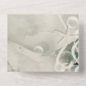 海の下でロマンチックなインクイージグレー結婚ホワイト オールインワン招待状 (裏面)