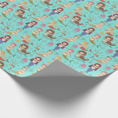 海の下で人魚たちがやることをする幸せな人魚 ラッピングペーパー (角)