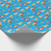 海の下で人魚たちがやることをする幸せな人魚 ラッピングペーパー (角)