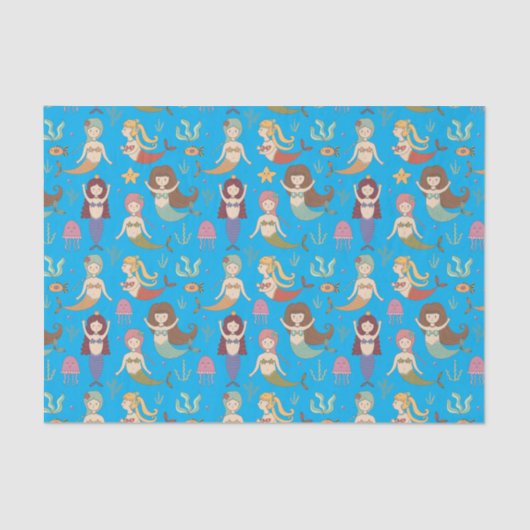 海の下で人魚たちがやることをする幸せな人魚 薄葉紙 (正面)