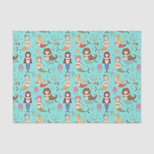 海の下で人魚たちがやることをする幸せな人魚 薄葉紙 (正面)