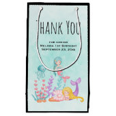 海の下で人魚とクラゲありがとう スモールペーパーバッグ (正面)