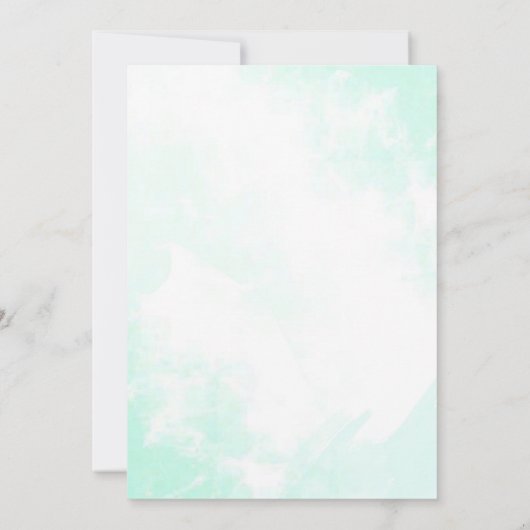 海の下で人魚と亀の誕生日の招待 招待状 (裏面)