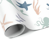 海の下で人魚のシーホース ラッピングペーパー (ロールコーナー)