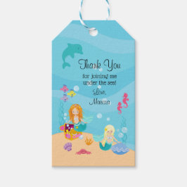 海の下で人魚の党の好意ありがとう ギフトタグ