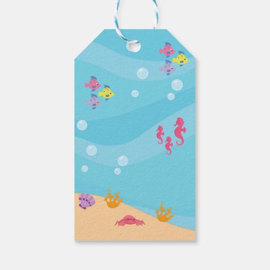 海の下で人魚の党の好意ありがとう ギフトタグ (裏面)