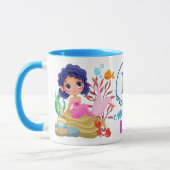 海の下で人魚の命のモノグラム マグカップ (左)