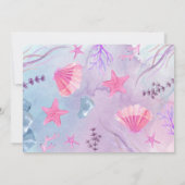 海の下で人魚の最初の誕生日の写真 招待状 (裏面)