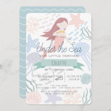 海の下で人魚の海の緑の最初の誕生日