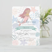 海の下で人魚の海の緑の誕生日投資 招待状 (スタンド正面)