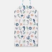 海の下で人魚の海馬のヒトデ ギフトタグ (裏面)