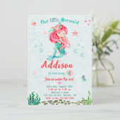 海の下で人魚の誕生日の招待パーティー 招待状 (スタンド正面)