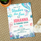 海の下で人魚の誕生日パーティーの招待 招待状
