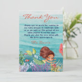 海の下で人魚の赤ちゃんシャワーありがとう 招待状 (スタンド正面)