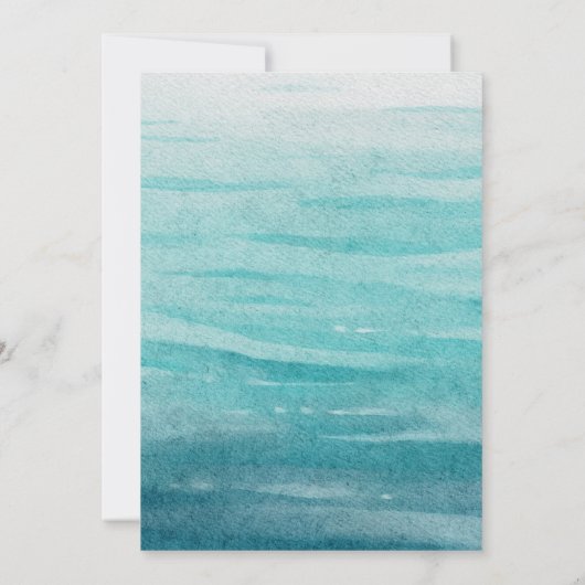 海の下で人魚の赤ちゃんシャワーありがとう 招待状 (裏面)