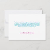 海の下で人魚の赤ちゃんシャワーパーティー サンキューカード (裏面)