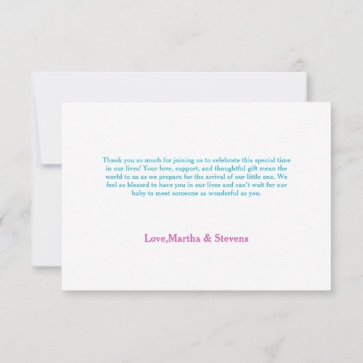 海の下で人魚の赤ちゃんシャワーパーティー サンキューカード (裏面)